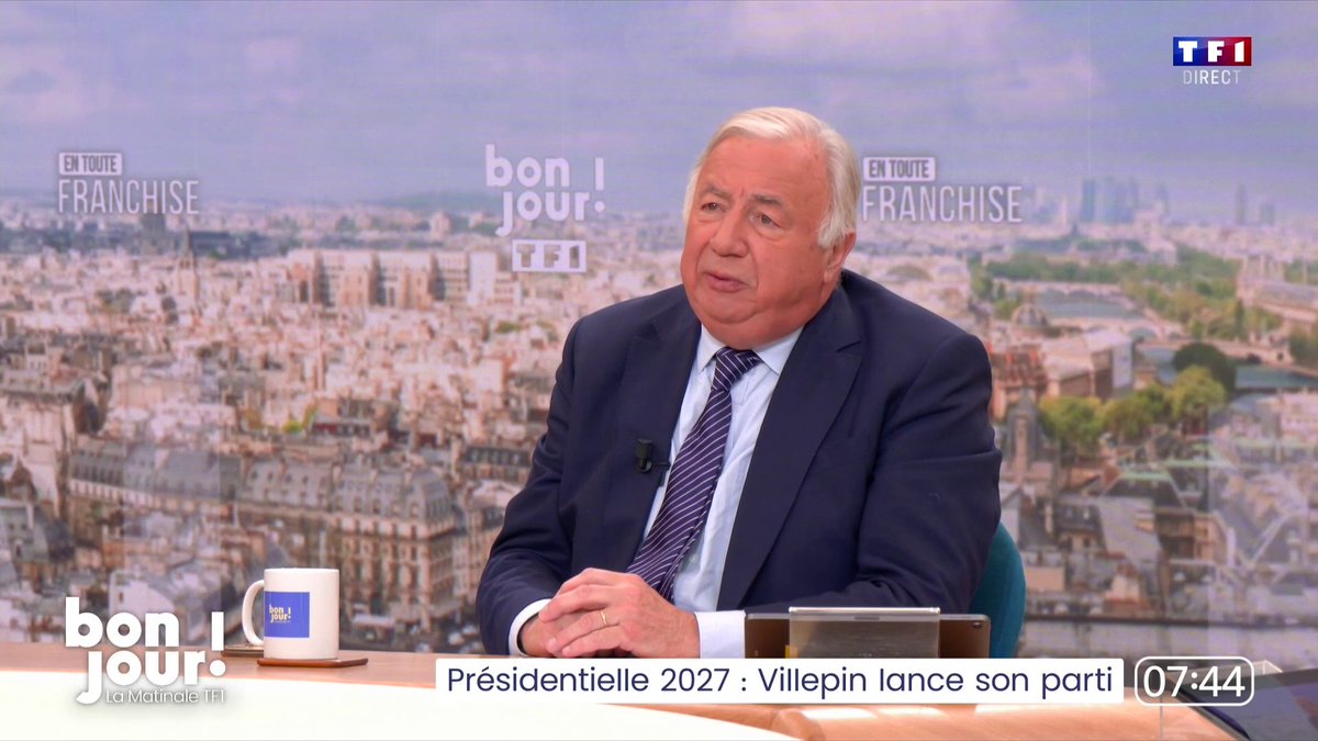Nouveau parti créé par Dominique de Villepin : "Je ne comprends pas bien la démarche. J'ai l'impression parfois que La France humaniste se rapproche de La France insoumise (...) Je ne me considère pas en concordance de phase avec Dominique de Villepin", Gérard Larcher