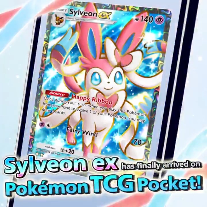 / Sylveon ex has finally arrived on Pokémon TCG Pocket! \ And what's more, 2 free packs a day ⬇Start opening packs today⬇