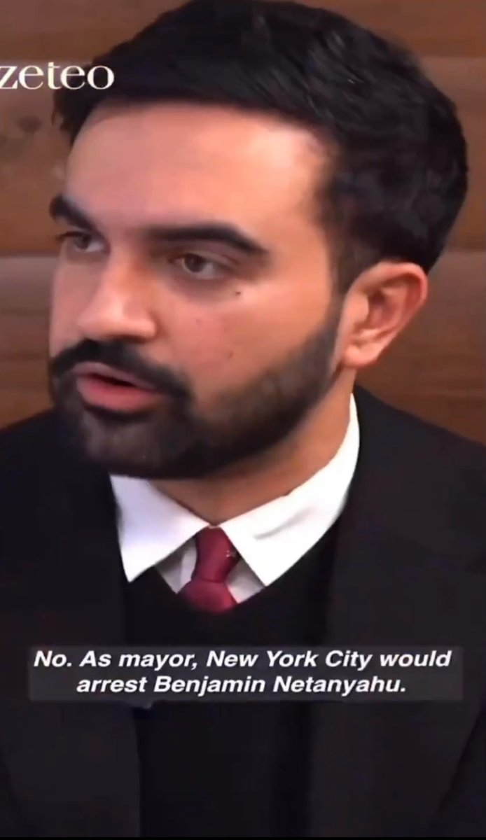 The likely mayor of New York City has announced he will arrest the Prime Minister of Israel.