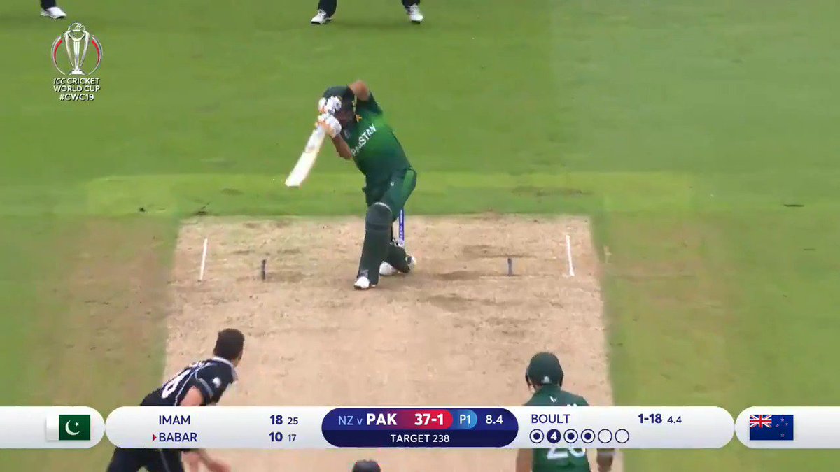 #OnThisDay in 2019. Brilliance from Babar Azam at the World Cup as his innings of 101* took Pakistan to an impressive 6 wicket win over New Zealand at Edgbaston #Cricket