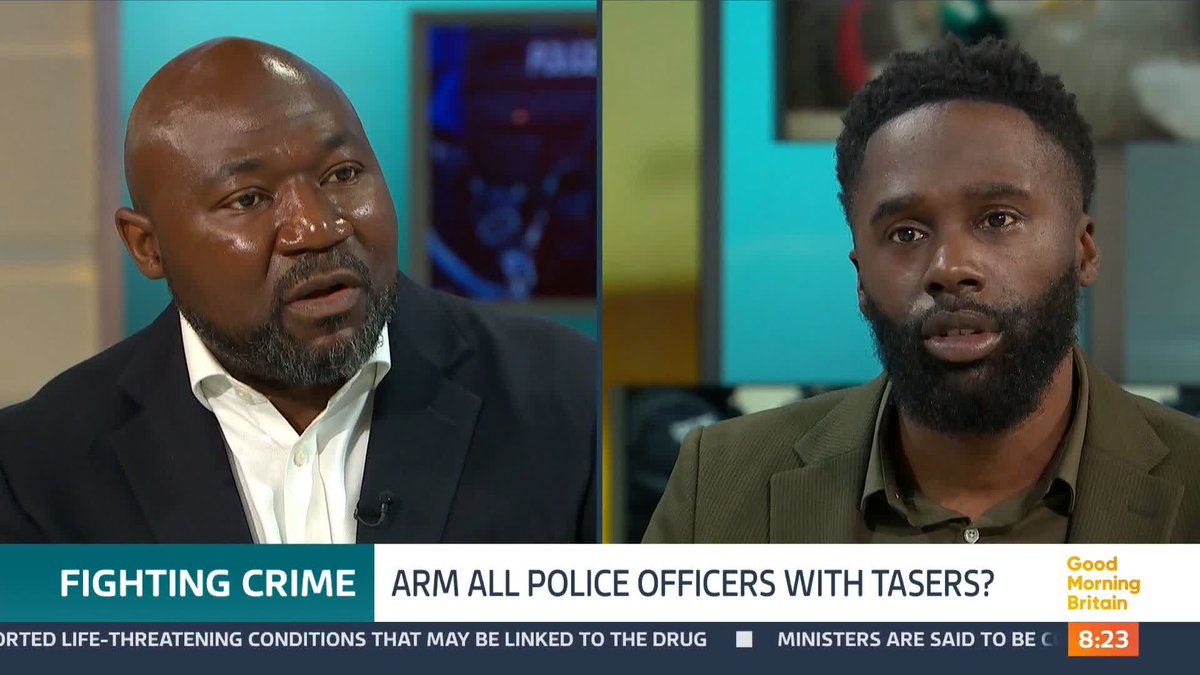A man has been found guilty of murdering 14-year-old Daniel Anjorin with a samurai sword. Police tasered him after several attempts to disarm him. Crime commissioner Festus Akinbusoye and Dr Tru Powell debate whether police should carry tasers.