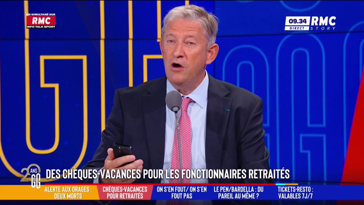 🎫 🎫 Des chèques-vacances pour les fonctionnaires retraités : et puis quoi encore ? 🗣️ Emmanuel de Villiers : "La dette française augmente de 5000€ par seconde, de 300 000€ par minute, de 18 millions par heure et de 440 millions par jour. Félicitations à tous !" 🤯 #GGRMC