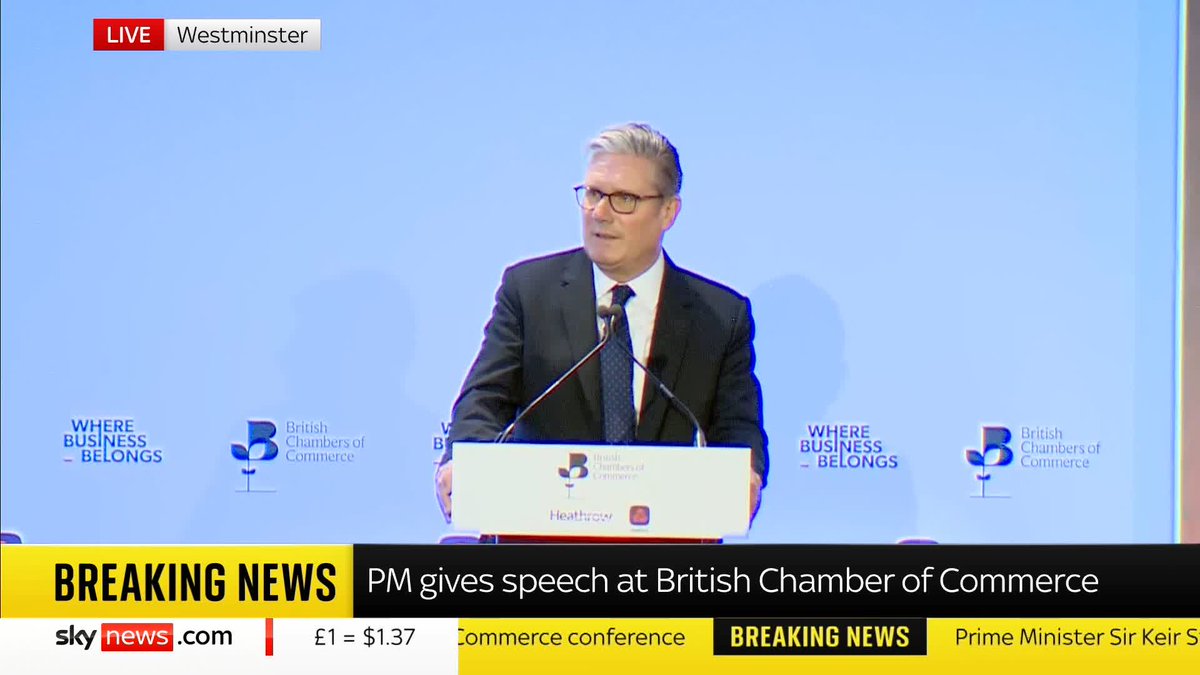 'I fully acknowledge that this year, as we've had to fix the foundations of our country and deal with the unprecedented mess that we inherited, we've asked a lot of you' PM Sir Keir Starmer speaks at the British Chamber of Commerce Latest: 📺 Sky 501