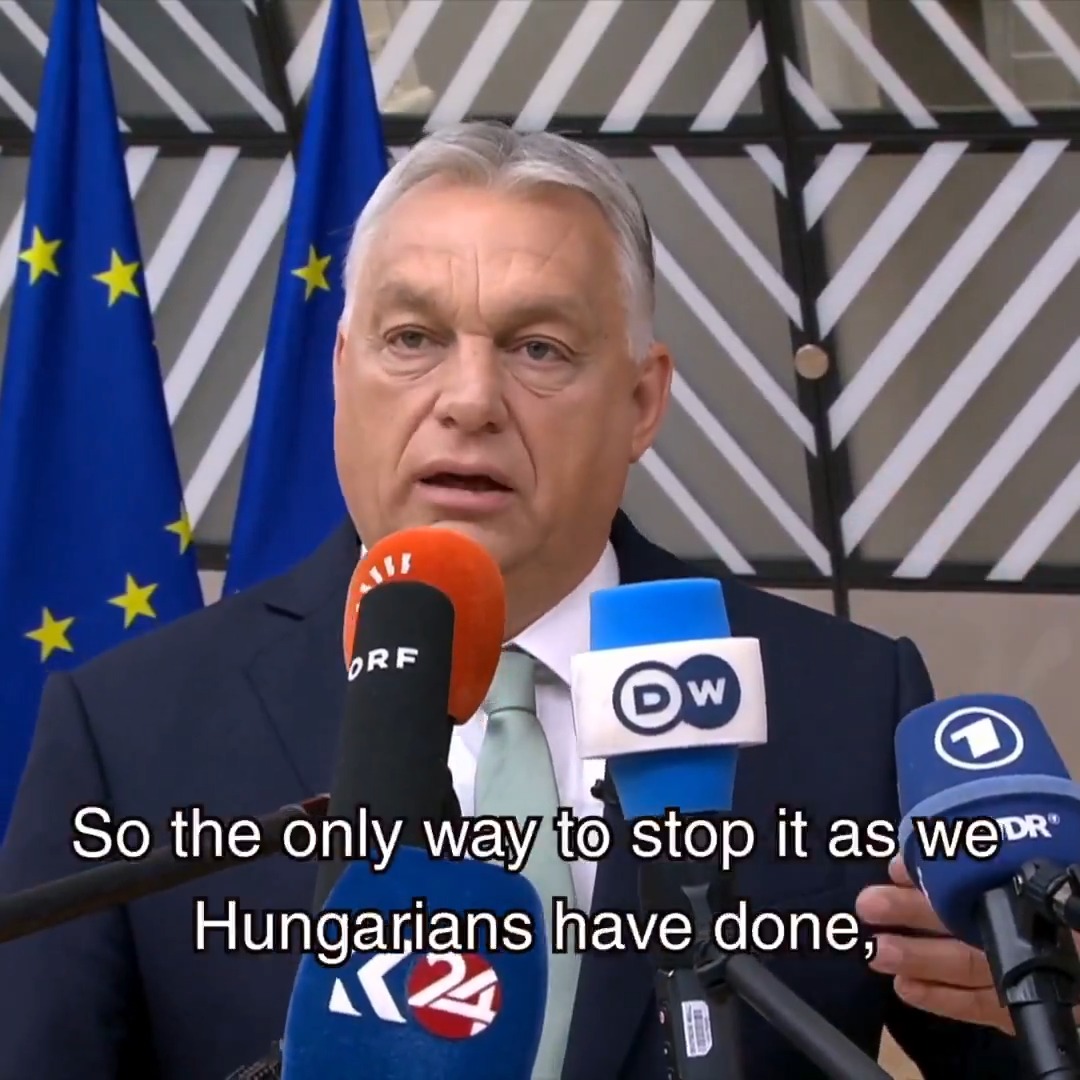 🎤 “The Hungarian position is rebellion. The only way to stop migration is as we have done: nobody can step into the territory of Hungary without permission from the Hungarian authorities.” ➖ Orbán Viktor, before today’s #EUCO.