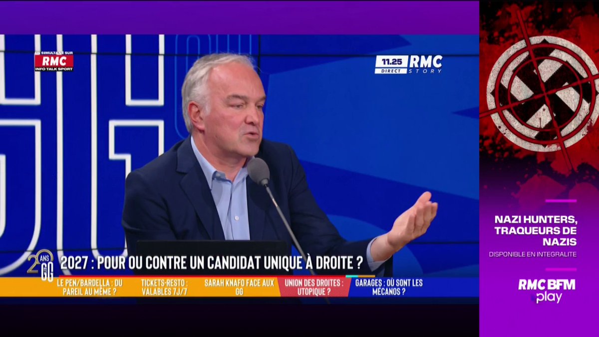 🤔 LR, RN, Reconquête… pour ou contre un candidat unique à droite en 2027 ? 🗣️ Olivier Truchot : "L'élection présidentielle se fera entre la droite et l'extrême droite. Je pense que la gauche est exclue de ce combat." #GGRMC