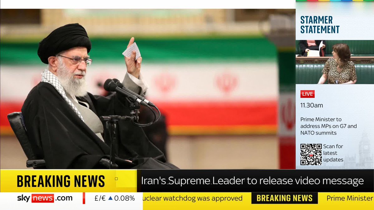 BREAKING: Iran's supreme leader Ayatollah Ali Khamenei has congratulated the Iranian people on their "victory over the US" on his X account Sky's Gareth Barlow has the full story 📺 Sky 501, Virgin 602, Freeview 233