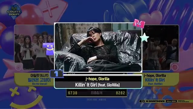 🏆 j-hope (of BTS_official) & GloRilla took first place on this week's M Countdown, securing the 1st win for “Killin' It Girl” – Congratulations! 🥳💜 #KillinItGirl1stWin #jhope5thWin #GloRilla1stWin #jhope #제이홉 #GloRilla (250626)