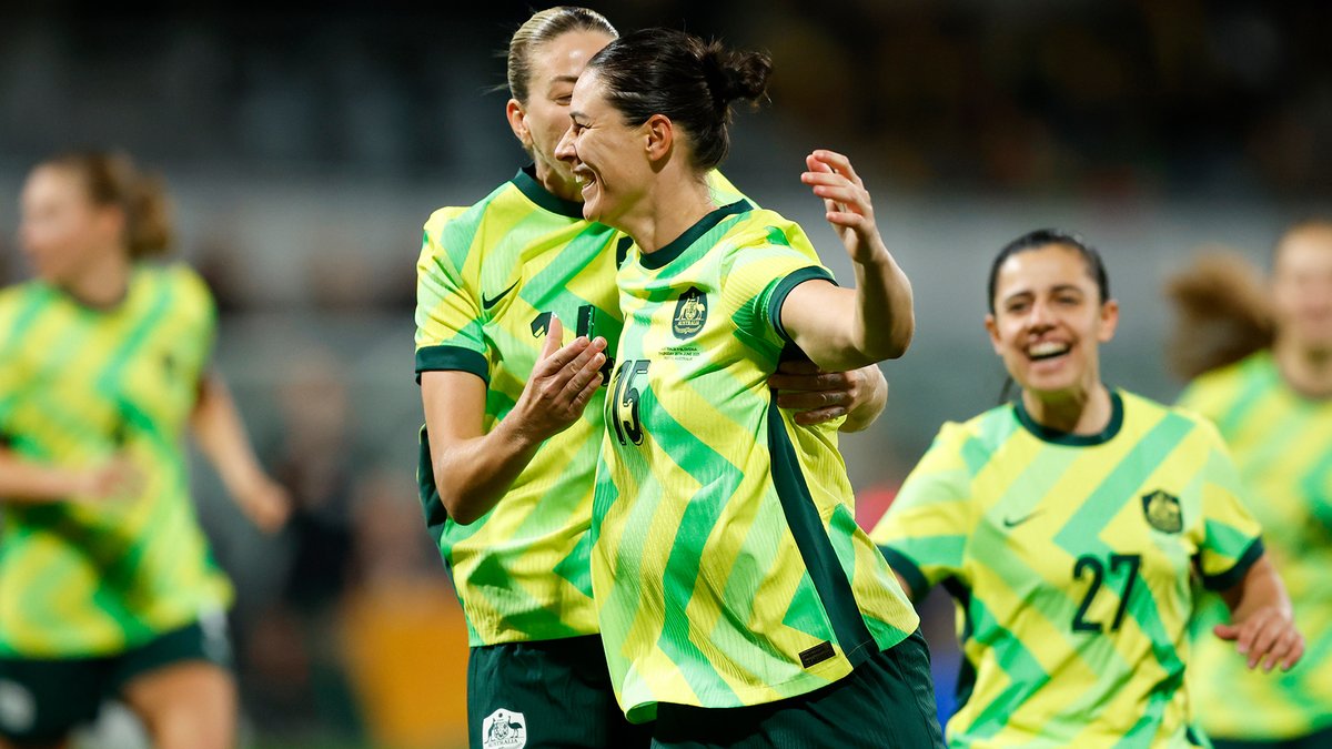 Emily Gielnik returns to the international scoresheet after just two minutes back in green and gold 🙌 🎥: 10 Football #AUSvSVN #Matildas #WAtheDreamState