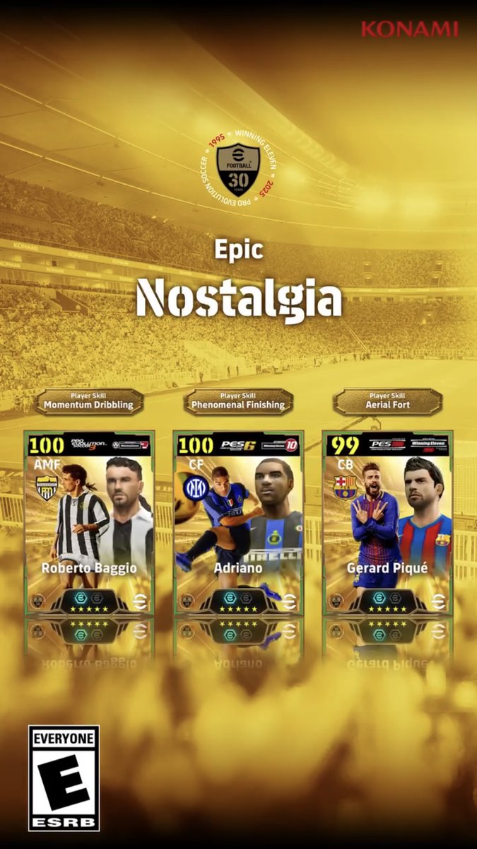 Epic : Nostalgia Trailer 🕰️📽️ 🇮🇹 Roberto Baggio 🇧🇷 Adriano 🇪🇸 Gerard Piqué #eFootball2025 | #eFootballHUB