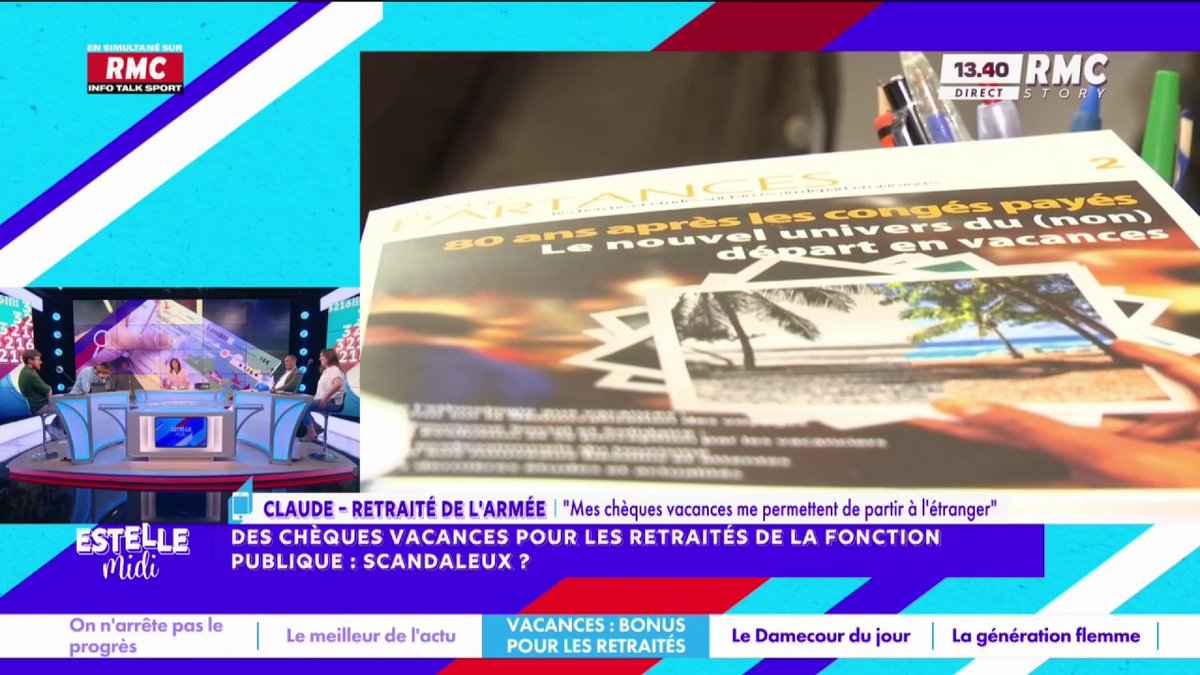 💶 Des chèques vacances pour les retraités de la fonction publique 📞 Claude, retraité : "J'en ai pour 1 500€ de chèques vacances et je les touche depuis une dizaine d'années ! Je l'ai payé, je ne vois pas pourquoi je ne profiterais pas de ces avantages !" #EstelleMidi