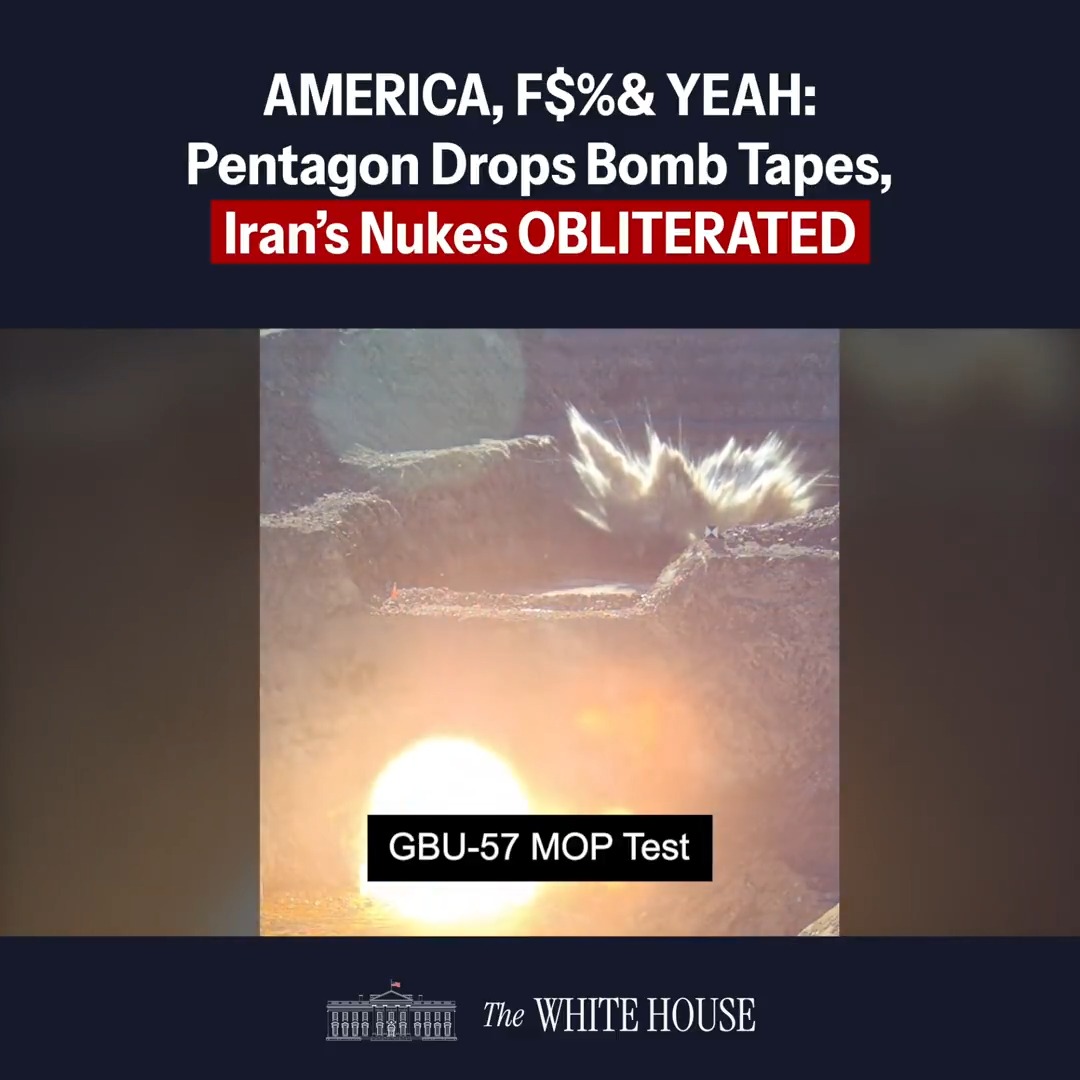 Pentagon releases test footage showing how bunker-busters work. @SecDef Hegseth: “Because of the hatred of this press... your people are trying to leak & spin that it wasn't successful. It's irresponsible.” Gen. “Razin” Caine, on the mission: “I have chills..talking about this.”