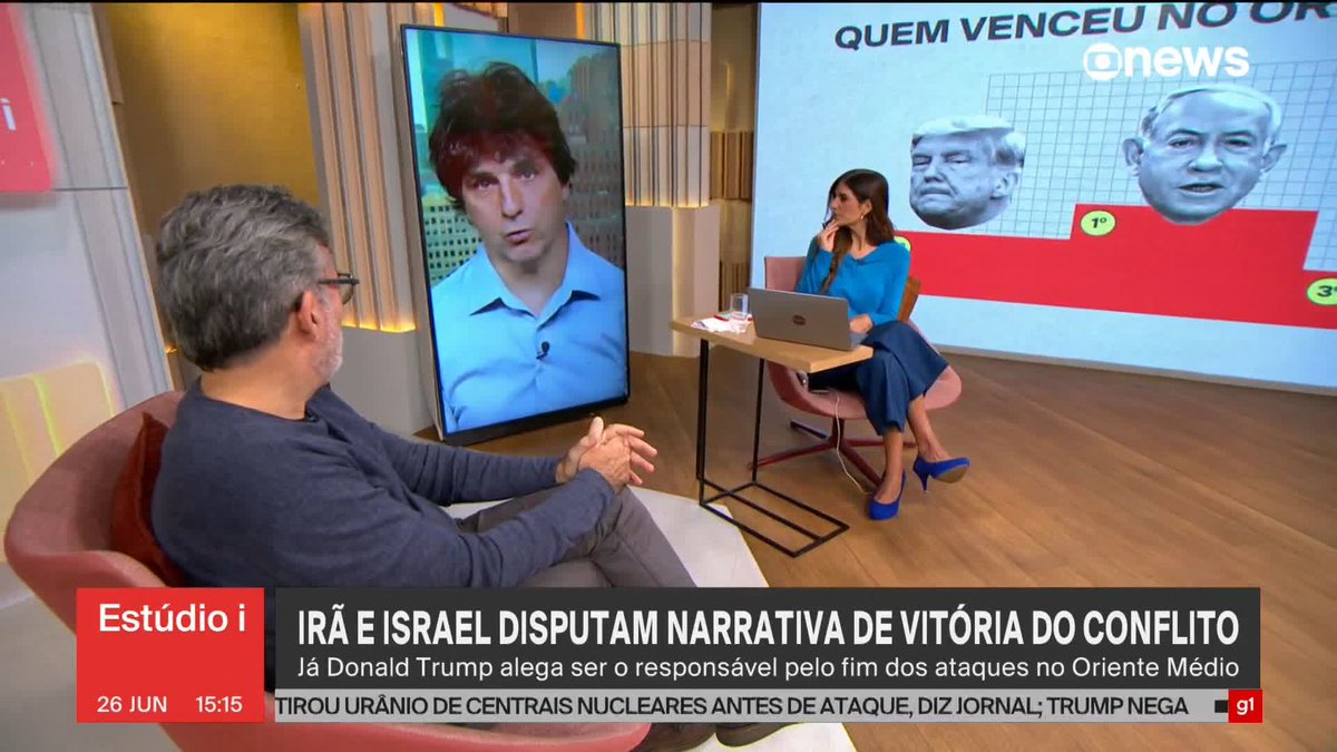 Durante o #Estudioi, Guga Chacra falou sobre a disputa de narrativa e quem perdeu o conflito no Oriente Médio; comentarista fala sobre participação do Irã, Hezbollah e de Israel. #Estúdioi ➡ Assista à #GloboNews: