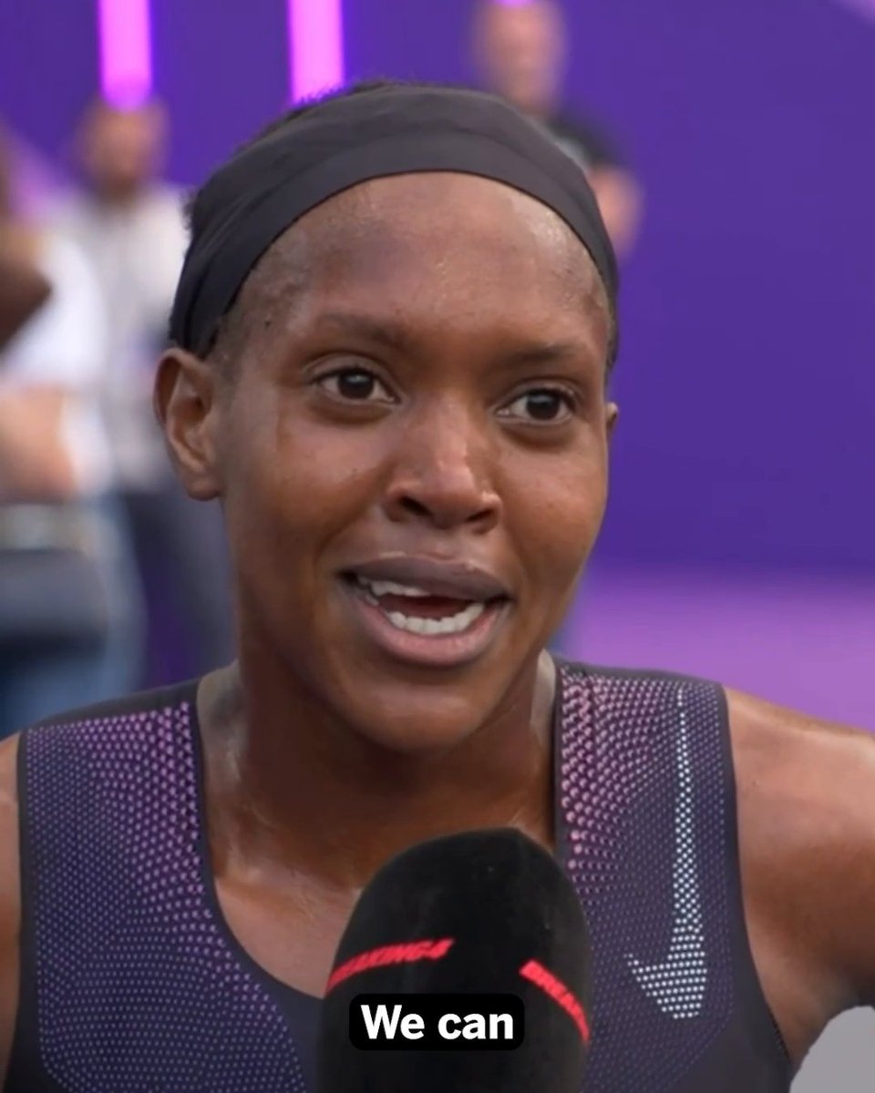 After attempting to become the first woman to ever run a sub-four minute mile, Faith Kipyegon had a message for her supporters ❤️ "If it's not me, it'll be somebody else. ... We are not limited." (📹 Nike)