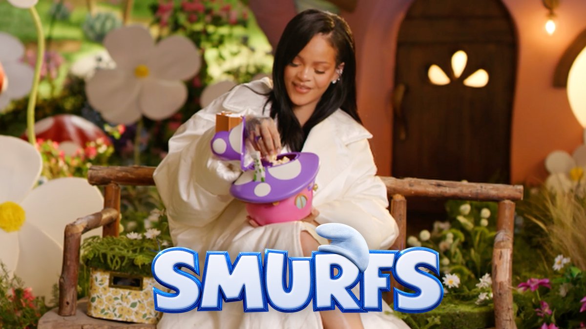 .Rihanna debuting the smurfiest accessory that pops - coming soon to Cinemark Theatres! Get tickets now to see #SmurfsMovie - Only in theatres July 18.