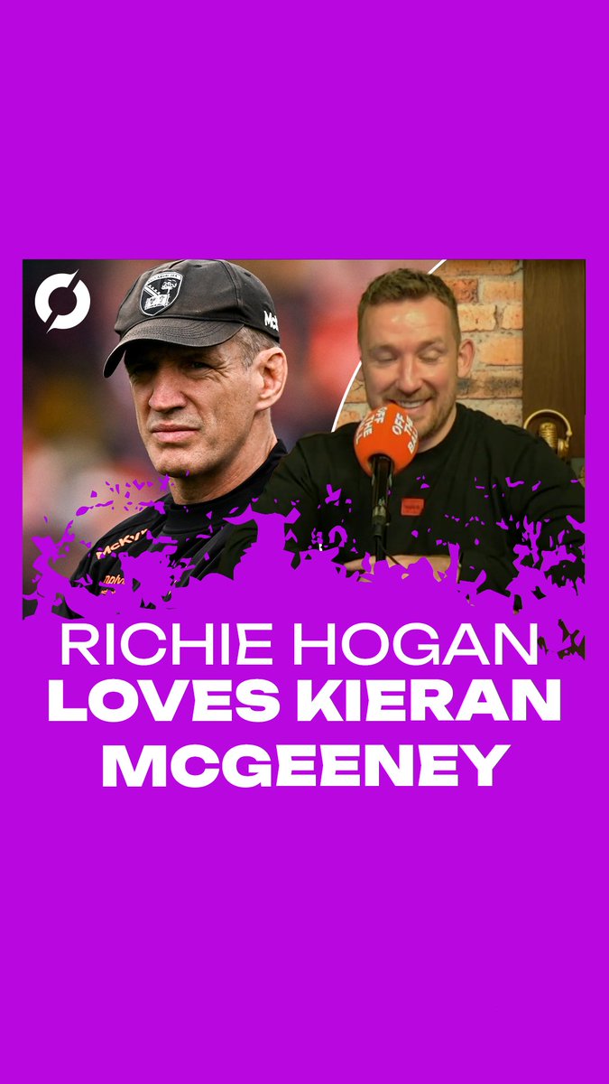 🗣"I used to love Kieran McGeeney." 🗣"I used to play with my left foot instead of my right just so I could look like him." Richie Hogan scored three points with his left foot from center back in his last ever football game.