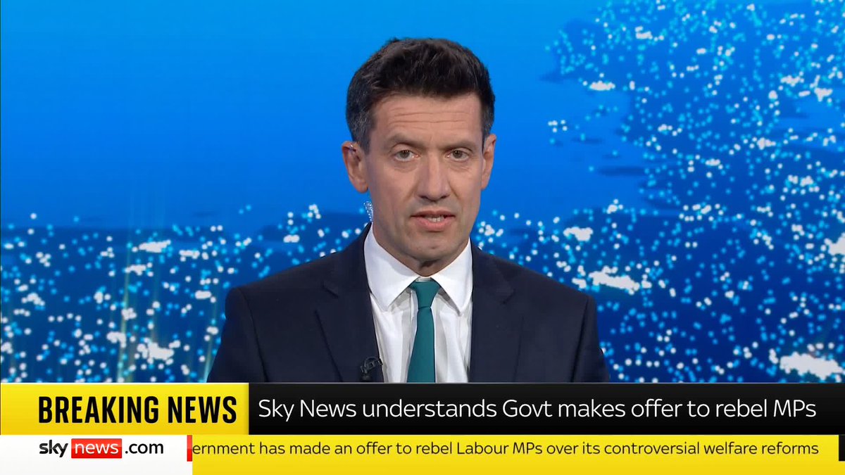 BREAKING: The government has made an offer to rebel Labour MPs over its controversial welfare reforms, Sky News understands. More on this breaking story: 📺 Sky 501, Virgin 602, Freeview 233 and YouTube