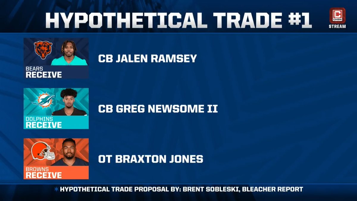 Would you make this hypothetical trade for Jalen Ramsey to give the Bears one of the best cornerback duos in the league? 👀🤔 David Haugh | Clay Harbor | Paul Pabst | #BigPFBShow