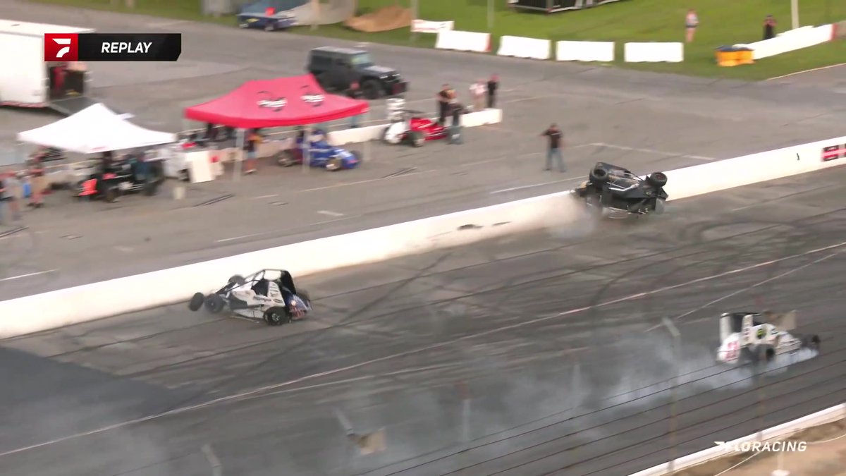 ❗️ Scary crash at Lucas Oil Indianapolis Raceway Park as Ron Capps gets hard into the wall and Sam Swindell goes upside down! #ThursdayNightThunder