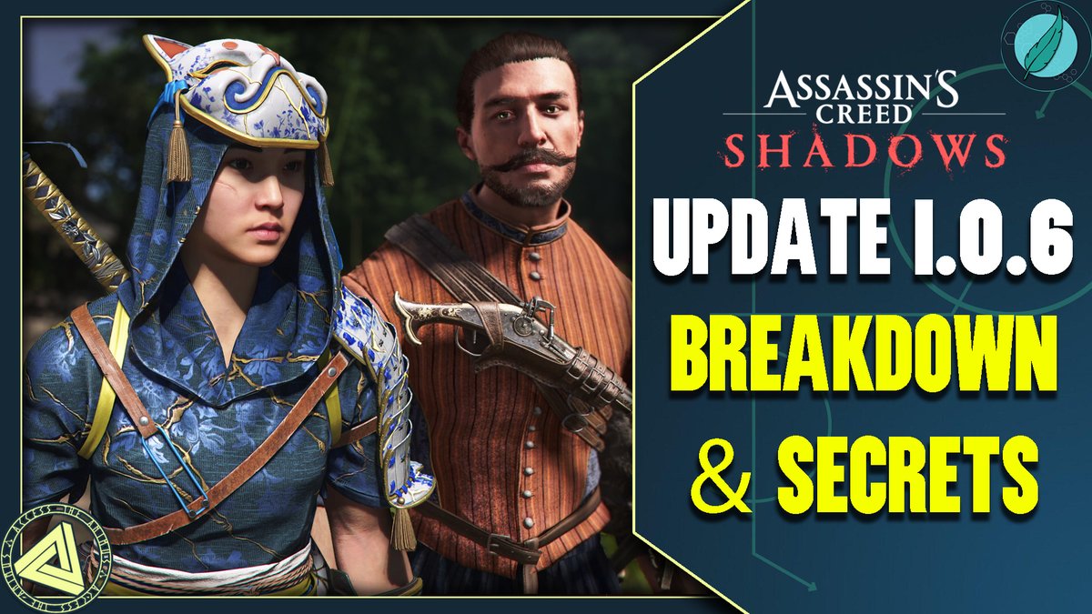 Our new video is dedicated to the features and secrets of Update 1.0.6 for Assassin's Creed Shadows! Link: 🔴 New Questline & Ally 🔴 Modern Day Teaser? 🔴 Nightmare Difficulty 🔴 Headgear in Cutscenes 🔴 Open World Alarms 🔴 Quality of Life Additions