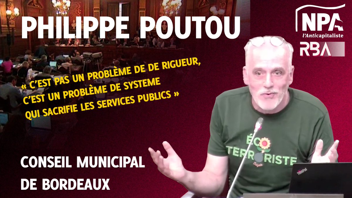 🗣️ « C'est pas un problème de rigueur, c'est un problème de système qui sacrifie les services publics » Philippe Poutou au conseil municipal de Bordeaux le 03 juin 2025 Vidéo intégrale 👉🏼