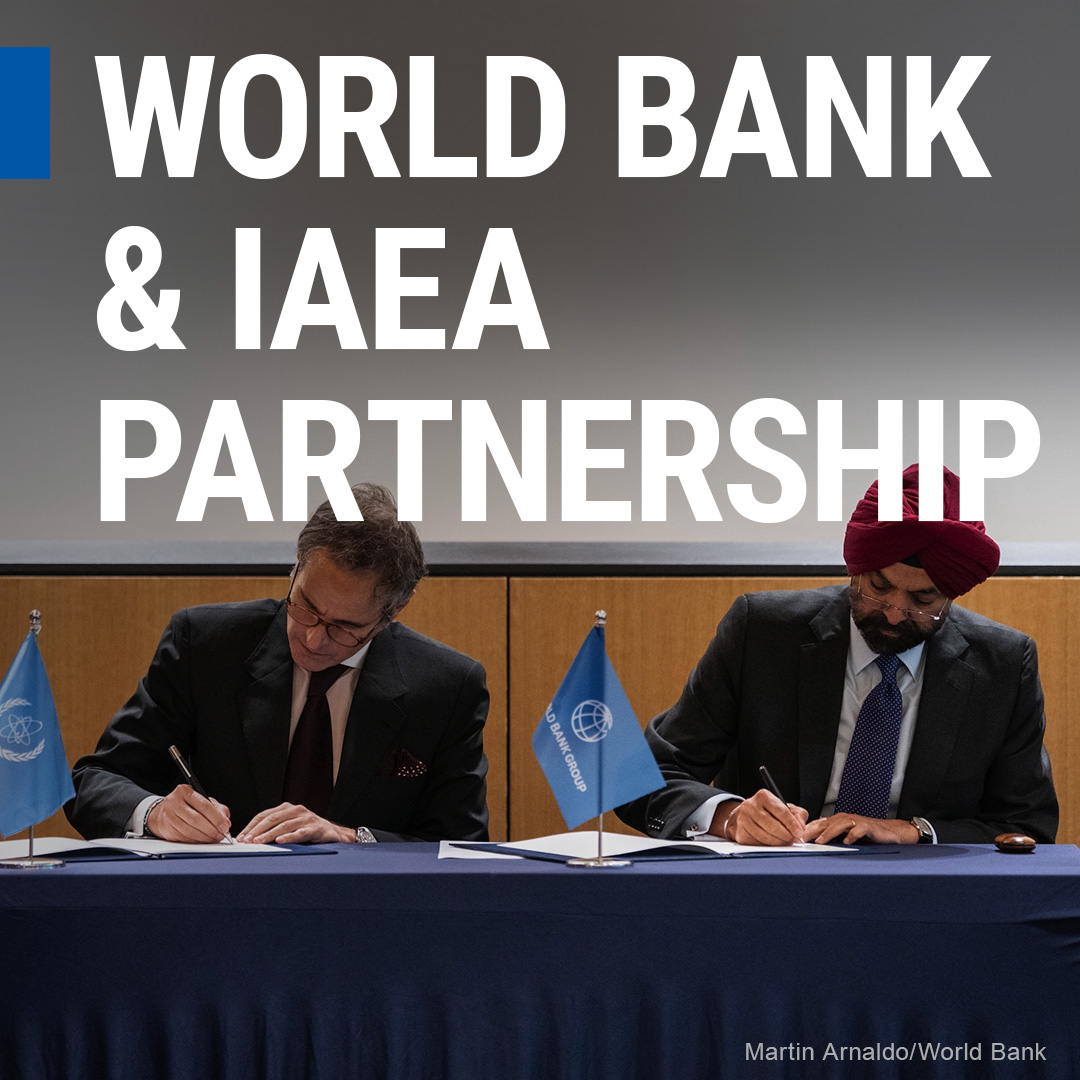 A big milestone: IAEA - International Atomic Energy Agency ⚛️ and WorldBank are joining forces to bring nuclear to more countries.