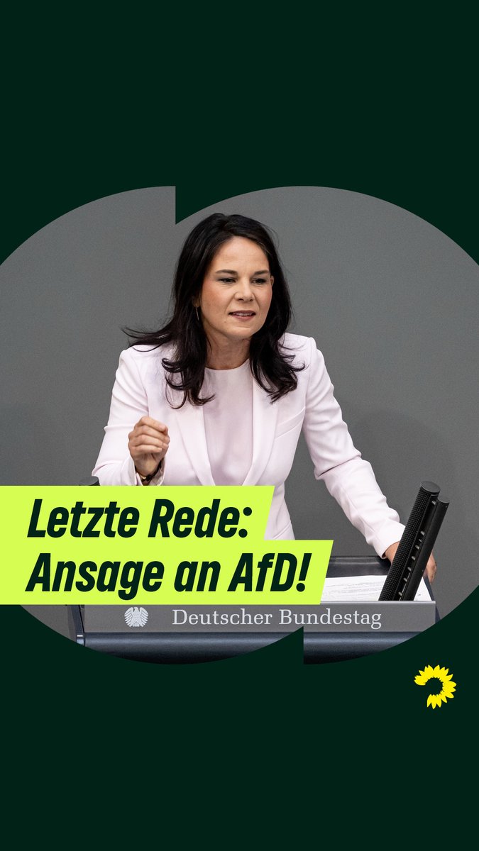 In ihrer letzten Rede liefert Annalena Baerbock ein klares Statement für unsere Demokratie! Danke – für alles! 💚 #politik #grüne #bundestag #noafd #demokratie
