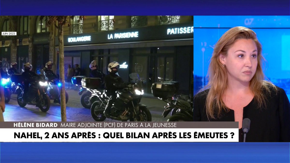 La maire adjointe (PCF) de Paris à la jeunesse, Hélène Bidard, sur les émeutes qui ont suivi la mort de Nahel : «Pointer la responsabilité individuelle des parents, c'est occulter la responsabilité collective et politique, et notamment celle du gouvernement», dans #180MinutesInfo