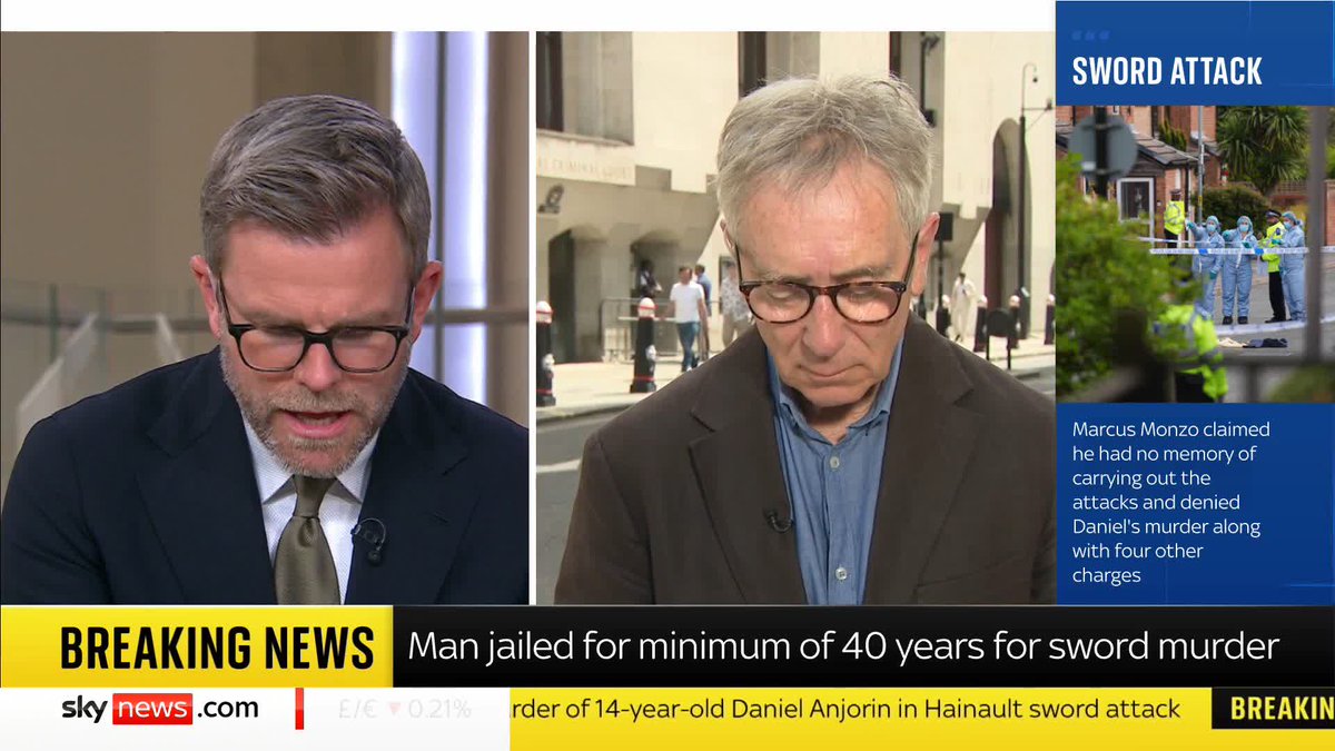 BREAKING: Marcus Monzo has been sentenced to life in prison with a minimum term of 40 years for the murder of Daniel Anjorin. Including the time already served, this means Monzo will be in prison for at least 38 years and 309 days. Martin Brunt is live at the Old Bailey