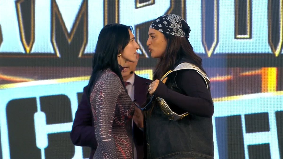 Things just got INTENSE between RheaRipley_WWE and Raquel! 😱 #WWENOC