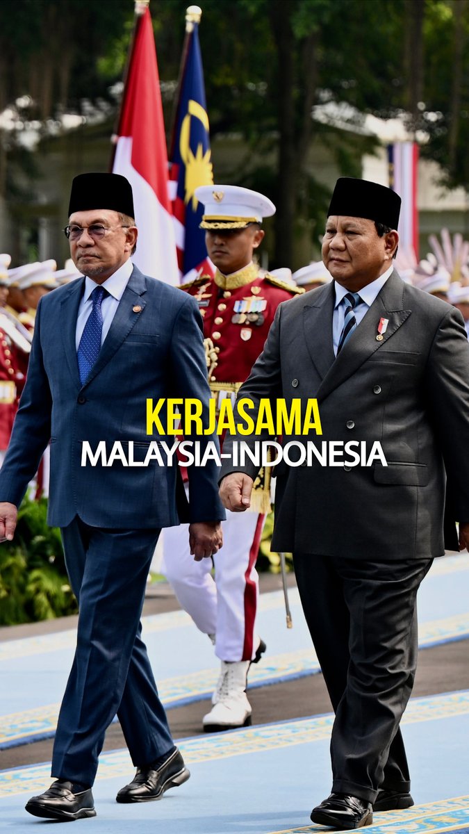 #Jakarta Perdana Menteri Datuk Seri Anwar Ibrahim &amp; Presiden Indonesia Prabowo Subianto. Sempena lawatan rasmi ke Indonesia. #BernamaNews #VideoBernama