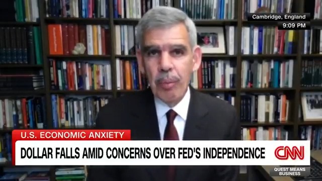 "The risk here is that monetary policy will stay too tight for too long." Economist Mohamed A. El-Erian on Fed confidence and dollar concerns.