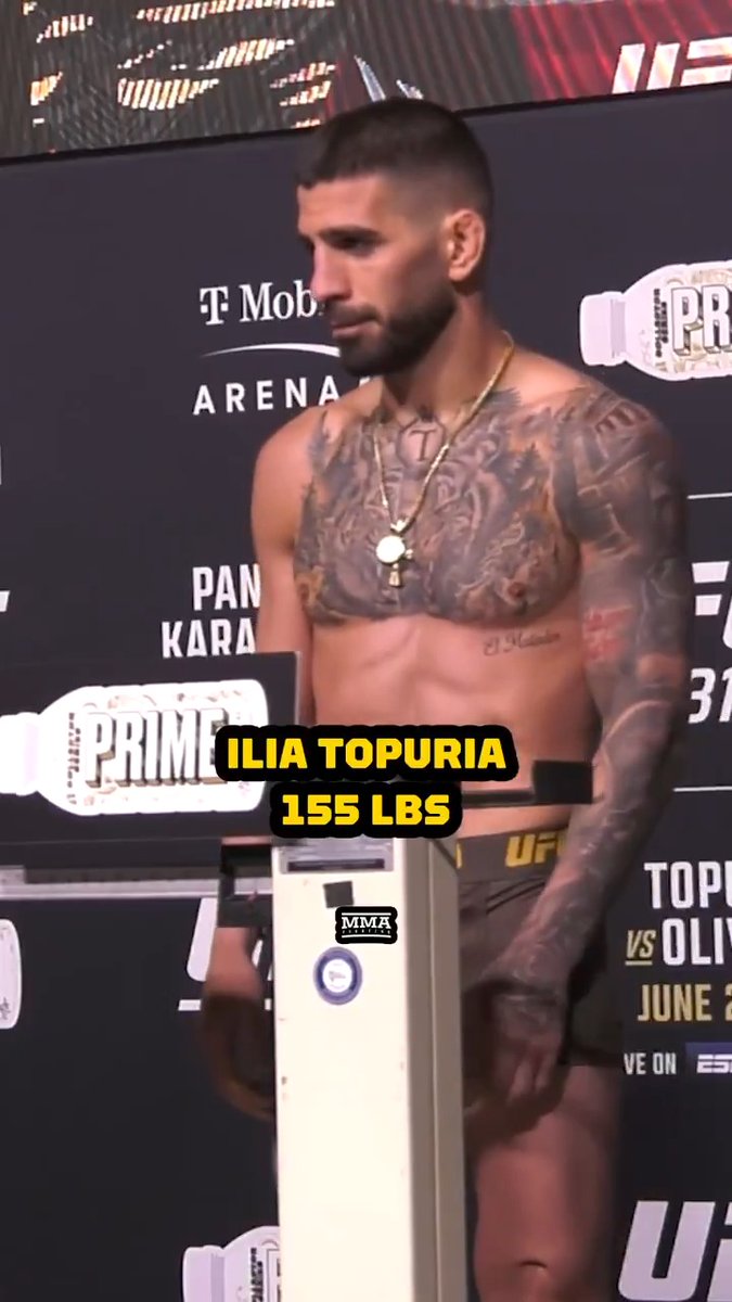 Ilia Topuria had a minor scare after the commission read off the wrong weight during his weight-in ahead of #UFC317