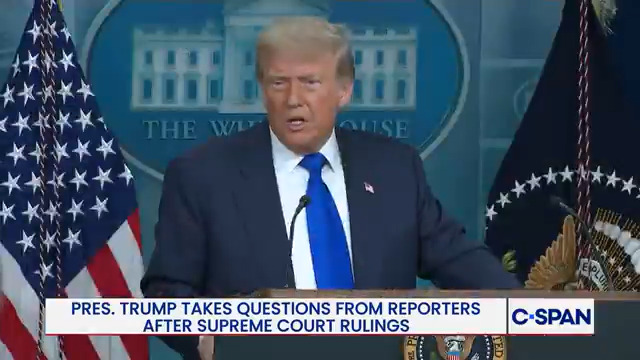 Q: "How important is the July 4th deadline to you?" President Trump: "It's important. It's not the end all. We can go longer. But, we'd like to get it done by that time if possible."