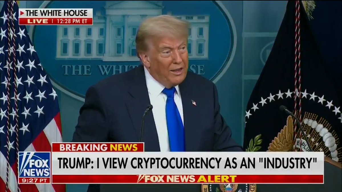 JUST IN: 🇺🇸 President Trump calls Bitcoin a "great thing for our country."
