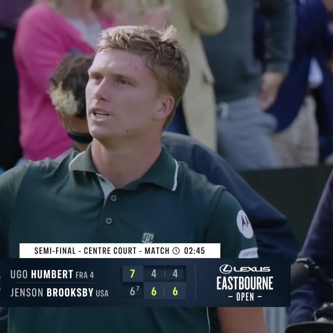 Brooksby Into Eastbourne Final! 👏 Jenson Brooksby battles back to defeat Humbert 6-7 6-4 6-4 to reach the final at the #LexusEastbourneOpen
