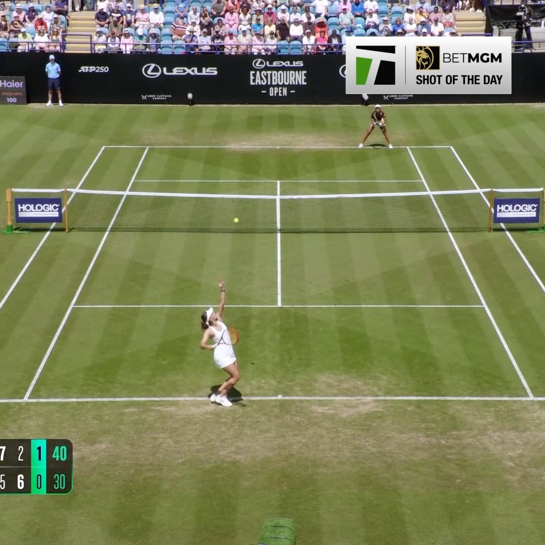 Alex showed a lot of fight to reach her first WTA final ๐ค Eala earns our BetMGM ๐ฆ shot of the day! #LexusEastbourneOpen