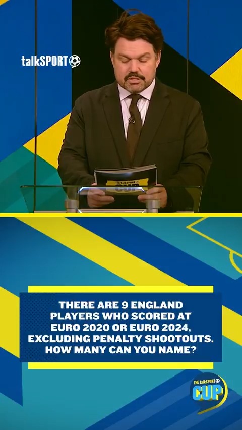 Can you name the 9 ENGLISH GOALSCORERS at EURO 2020 &amp; 2024? 🦁 Play along and guess correctly, if you can? 👀 📺 Watch the full episode here - #talkSPORT #euro2020 #euro2024