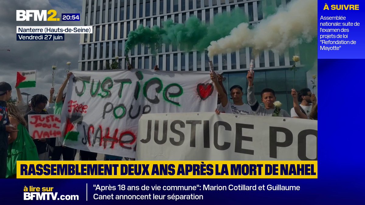 Un rassemblement a été organisé à Nanterre, deux ans après la mort de Nahel, en présence de la mère du jeune homme #BFM2