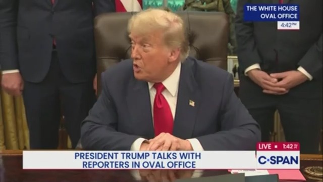 Trump claims that gas is "down to close to $2" in "in a couple of places" but never says which places