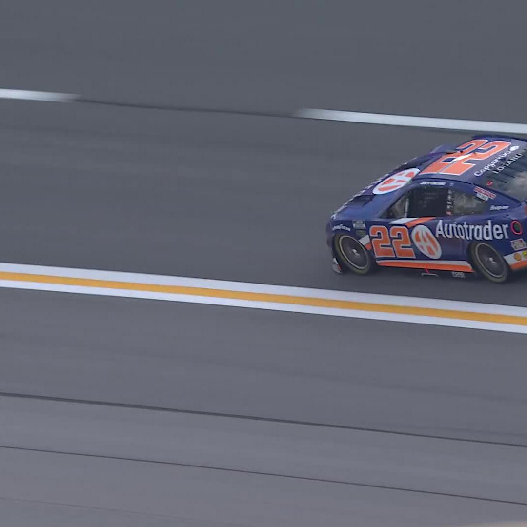 There's no surprise here! Joey Logano goes to the top of the board with this lap! (📺: truTV)