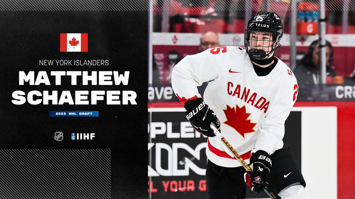 First overall pick!🔥 Matthew Schaefer is heading to New York Islanders as the #1 pick in the 2025 NHL Draft!🇨🇦 #IIHF @nhl @hockeycanada