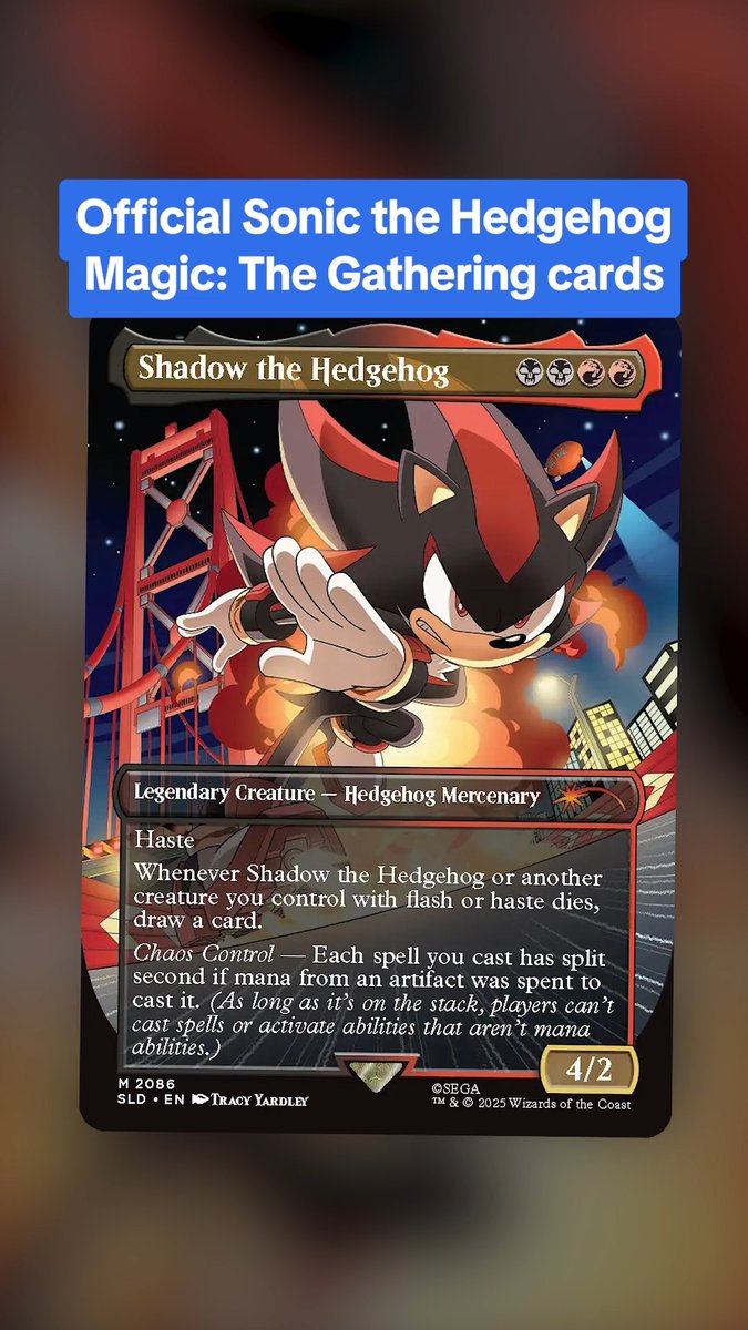 Shadow the Hedgehog on Radical Highway? SIGN US UP! Check out these new Magic: The Gathering cards featuring Sonic the Hedgehog characters! #IGNSummerOfGaming