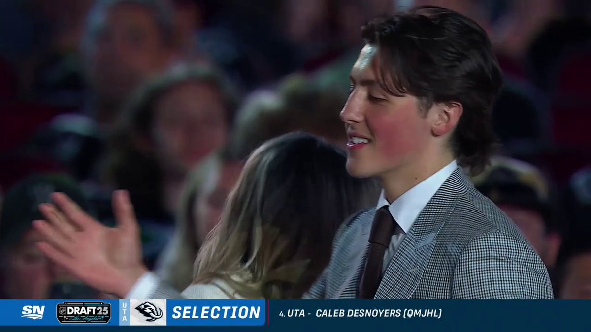 Welcome to the Utah Mammoth, Caleb Desnoyers! 🙌 📺: 2025 Upper Deck #NHLDraft on ESPN, ESPN+, Sportsnet and TVA Sports