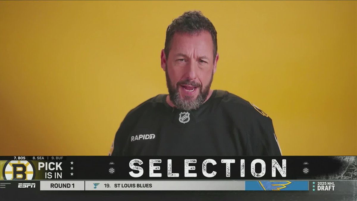 Who else but HAPPY GILMORE to announce Hagens to the Bruins! 🐻