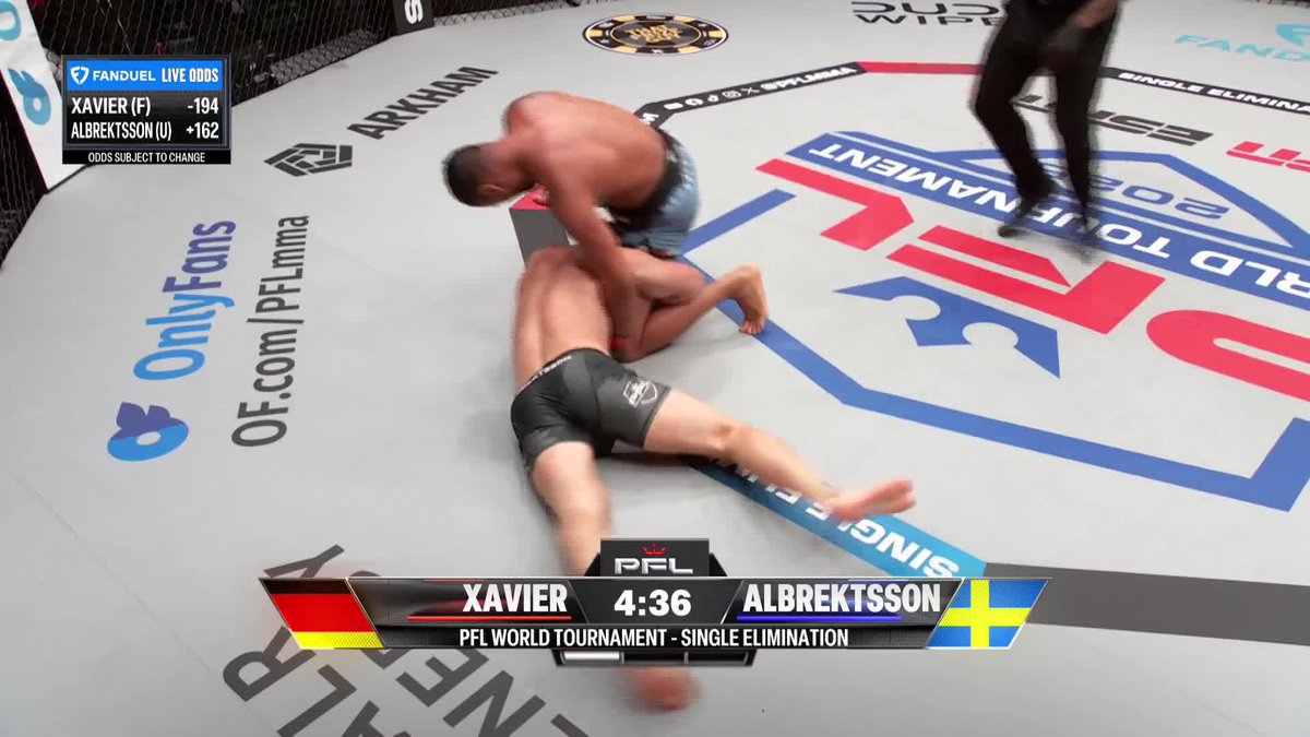 RAFAEL XAVIER GETS IT DONE IMMEDIATELY! 27 SECONDS INTO ROUND 1. #PFLWorldTournament LIVE NOW 🇺🇸 ESPN+ 🌍