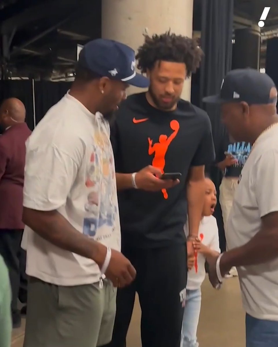 Cade Cunningham and Micah Parsons link up at the Fever-Wings game 🤝