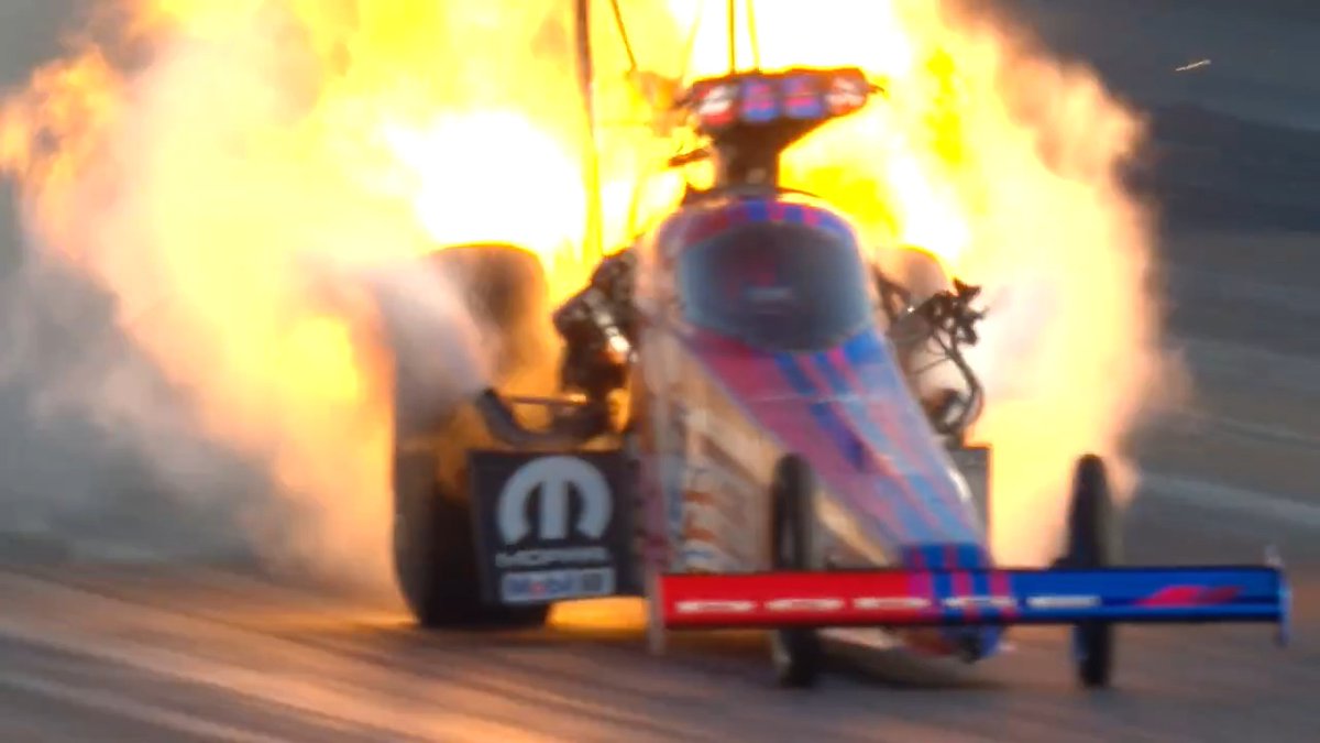😳 Holy crap NHRA Top Fuel points leader, Tony Stewart walked away after this massive explosion at Norwalk.