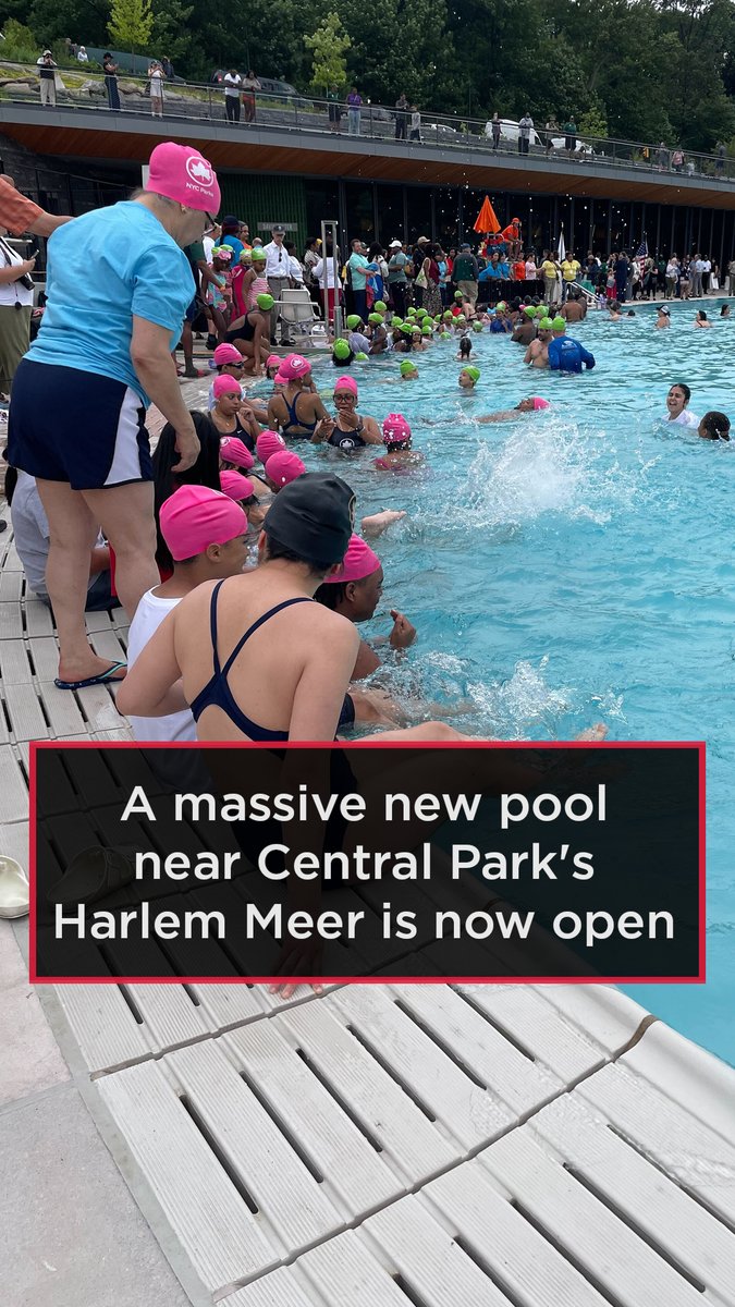 NYC public pools opened today….including this new massive pool at the northern end of Central Park….this is so great for Harlem kids!