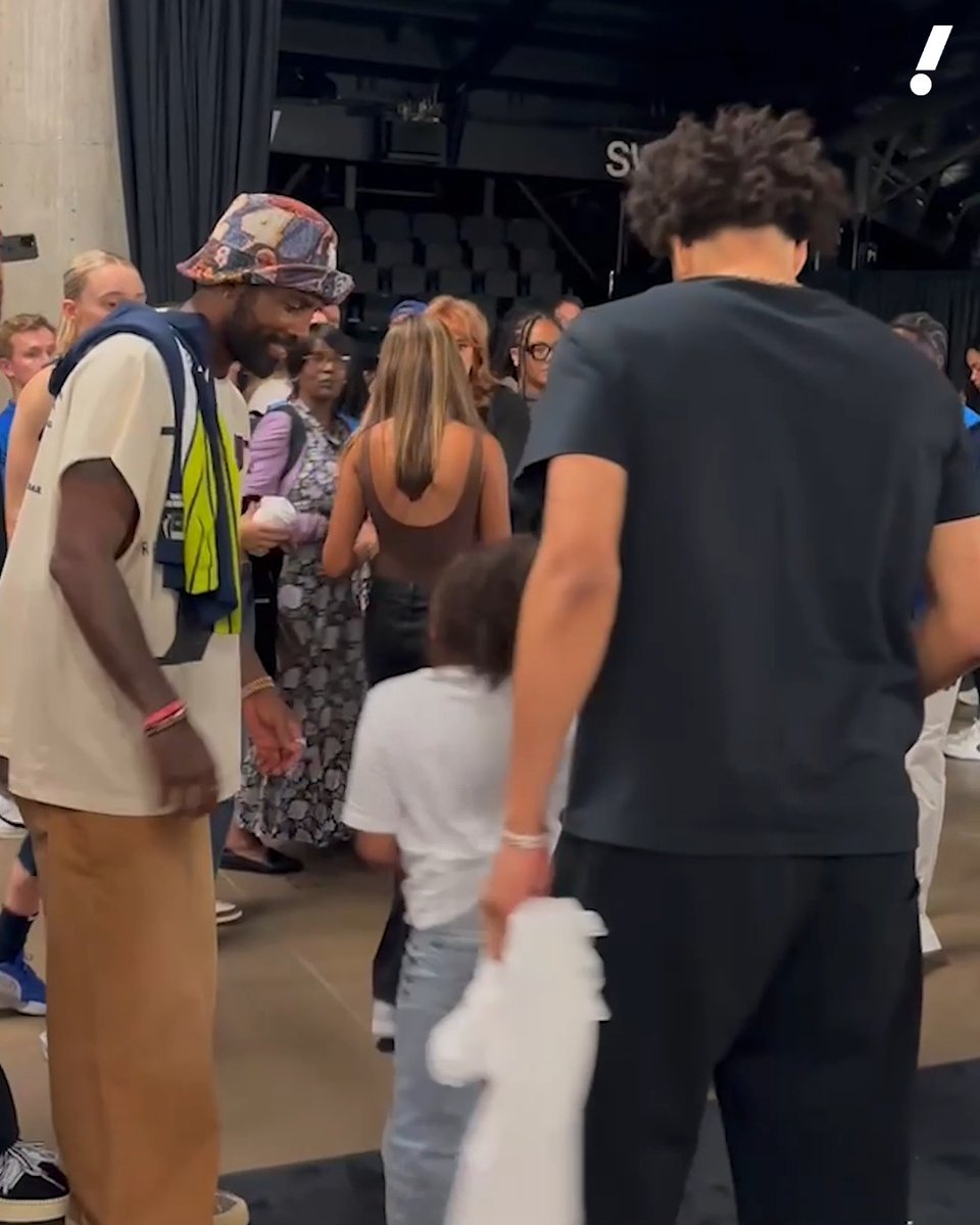 Kyrie Irving and Cade Cunningham connect after the Fever-Dallas game 🔥