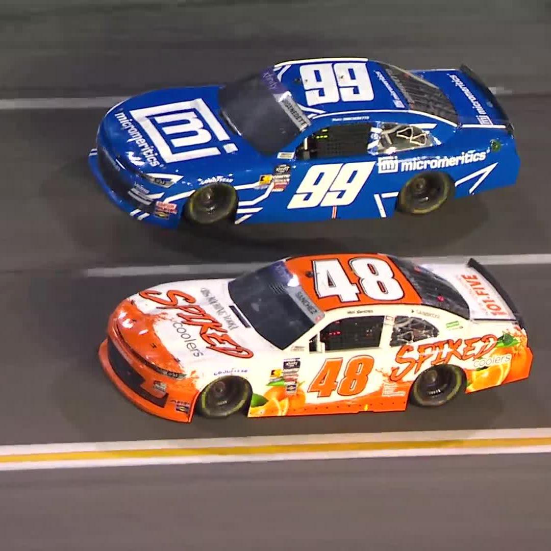 The yellow is out after Nick Sanchez and Matt DiBenedetto make contact on the frontstretch.